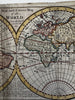 World in spheres California as island & unknown Australia 1744 Senex rare map