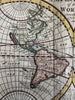 World in spheres California as island & unknown Australia 1744 Senex rare map