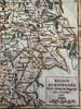Russia in Europe 1750 Vaugondy engraved hand colored miniature map variant
