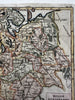 Russia in Europe 1750 Vaugondy engraved hand colored miniature map variant