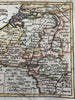 Catholic Low Countries Pays Bas Belgium 1750 Vaugondy engraved hand colored map