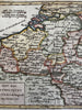 Catholic Low Countries Pays Bas Belgium 1750 Vaugondy engraved hand colored map