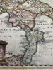 Southern Italy boot Campagna Apulia Latium 1694 decorative hand color map