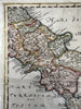 Southern Italy boot Campagna Apulia Latium 1694 decorative hand color map