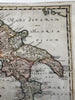 Southern Italy boot Campagna Apulia Latium 1694 decorative hand color map