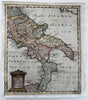 Southern Italy boot Campagna Apulia Latium 1694 decorative hand color map