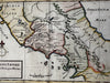 Ancient Roma Rome Latium central Italy 1785 Moll engraved map hand colored
