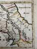 Ancient Roma Rome Latium central Italy 1785 Moll engraved map hand colored