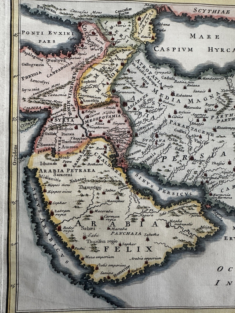 Arabia Felix Persia India to Ganges Syria 1768 W.H. Toms engraved historical map