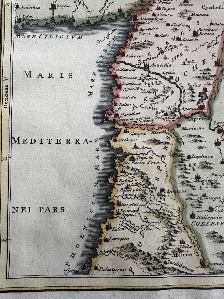 Syria Phoenicia Arabia Deserts Mesopotamia 1768 Toms engraved hand color map
