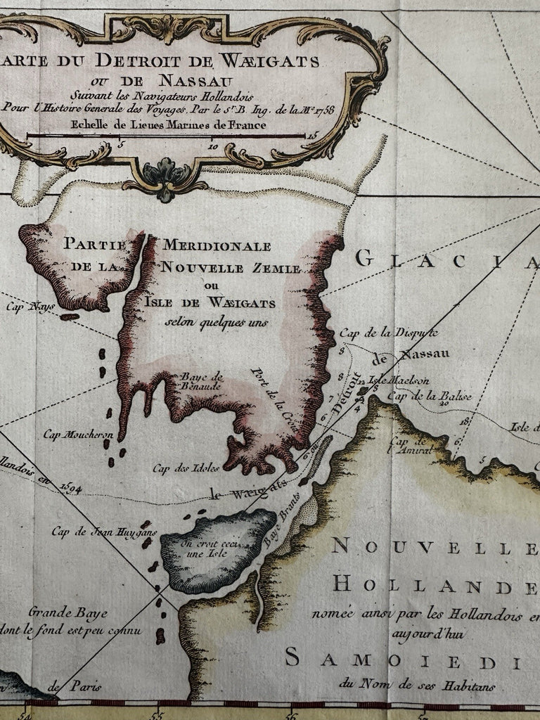 Russian Arctic Nova Zembla Detroit de Waigats 1759 decorative Bellin map