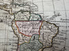 strange North & South America 1764 decorative Desnos map cartouche sailing ships