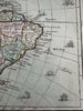 strange North & South America 1764 decorative Desnos map cartouche sailing ships