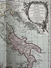 Italy Italia Italie 1766 decorative Desnos engraved hand colored analysis map