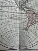 North & South America Mer de L’Ouest w orld western hemisphere 1778 Desnos map
