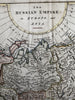 Russian Empire in Europe & Asia c. 1790’s engraved hand colored map