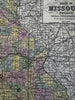 Missouri state 1855 Cowperthwait hand colored fine early map