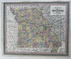 Missouri state 1855 Cowperthwait hand colored fine early map