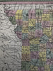 Missouri state 1855 Cowperthwait hand colored fine early map