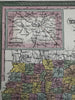 Tennessee state 1855 Cowperthwait hand colored early map steamboat routes shown