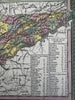 Tennessee state 1855 Cowperthwait hand colored early map steamboat routes shown