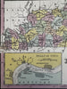 Kentucky state 1855 Cowperthwait hand colored map showing steamboat routes