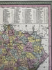 Kentucky state 1855 Cowperthwait hand colored map showing steamboat routes
