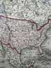 North America British Canada 1874 Mitchell decorative hand colored nice map