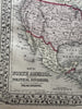 North America British Canada 1874 Mitchell decorative hand colored nice map