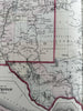 Texas w/Galveston city plan inset 1874 Mitchell decorative hand colored nice map