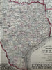 Texas w/Galveston city plan inset 1874 Mitchell decorative hand colored nice map