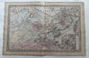 Boston Mass. city plan 1874 Mitchell large decorative hand colored nice map