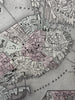 Boston Mass. city plan 1874 Mitchell large decorative hand colored nice map