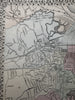Boston Mass. city plan 1874 Mitchell large decorative hand colored nice map