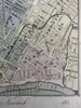 Newark New Jersey city plan w/ population 1853 Magnus hand color letter sheet