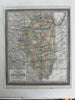 Illinois state by itself 1855 Cowperthwait lovely hand colored uncommon map