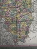 Illinois state by itself 1855 Cowperthwait lovely hand colored uncommon map