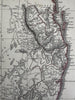 New South Wales Australia NSW 1850 Lowry scarce 3 sheet color map