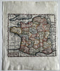 France 1719 Morden miniature antique map scarce charming w/ hand color