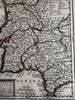 Portugal and Algarve 1719 Chiquet attractive engraved antique map