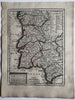 Portugal and Algarve 1719 Chiquet attractive engraved antique map