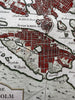Stockholm Sweden city plan 1760’s Bellin coastal map lovely hand color