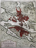 Stockholm Sweden city plan 1760’s Bellin coastal map lovely hand color