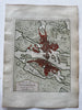 Stockholm Sweden city plan 1760’s Bellin coastal map lovely hand color