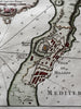 Sicily Italy Milazzo Sicilia Italia 1760s Bellin coastal map lovely hand color