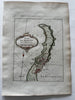 Sicily Italy Milazzo Sicilia Italia 1760s Bellin coastal map lovely hand color