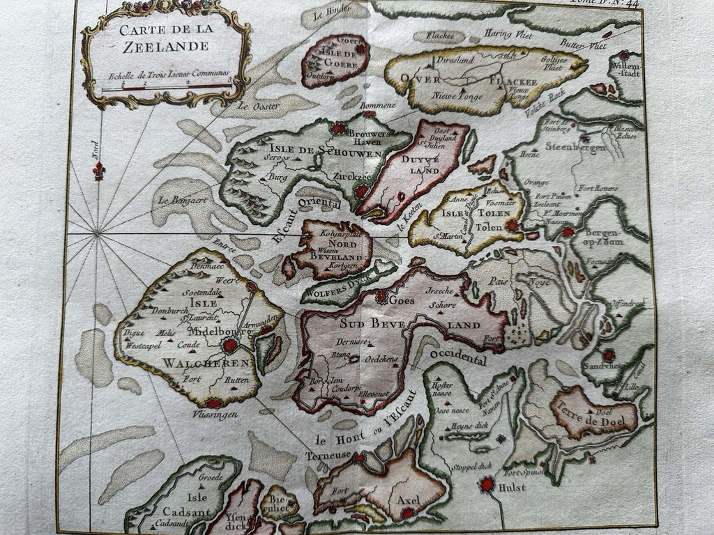 Zealand Holland Netherlands Zeeland 1760s Bellin coastal hand color island map