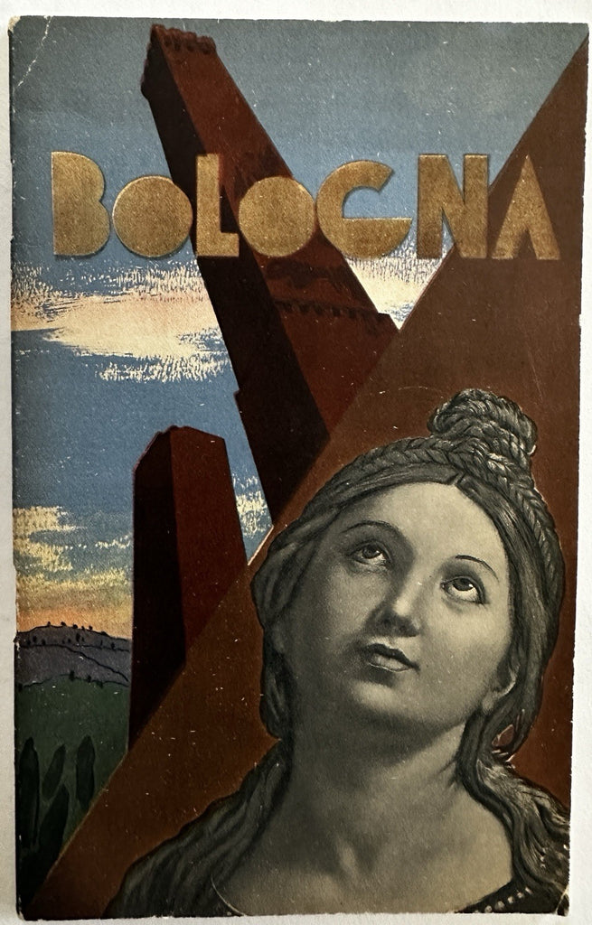 Bologna Italy Italia 1936 color tourist promo booklet poster art style