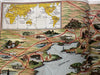Japan cartoon pictorial map c.1938 rare wonderful pictorial promo booklet