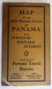 Panama Canal city plan c.1930-40’s scarce folding pocket map w/ advertising